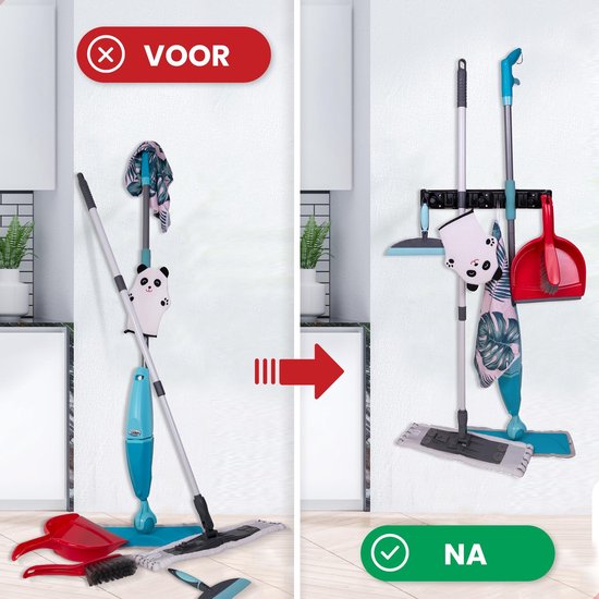 Zeer stevig ophangsysteem bezem en tuingereedschap - Bezemhouder voor 5 stelen ophangen - Wandhouder - Gereedschapshouder van ProPlus — afbeelding 5