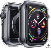 Strap-it Siliconen Case - Bescherming geschikt voor Apple Watch 4/5/6/SE case - Hoesje geschikt voor Apple Watch 44mm case - Transparant - iWatch cover voor maat 44 mm