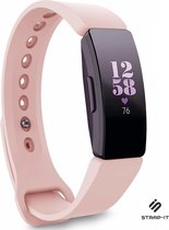 Siliconen Smartwatch bandje - Geschikt voor Fitbit Inspire / Inspire HR / Inspire 2 silicone band - roze - Strap-it Horlogeband / Polsband / Armband - Maat: Maat L