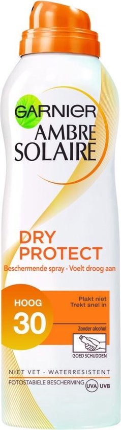 Garnier Ambre Solaire Dry Protect Zonnebrandspray SPF 30 Alcoholvrij - Zonnebrand - 200ml