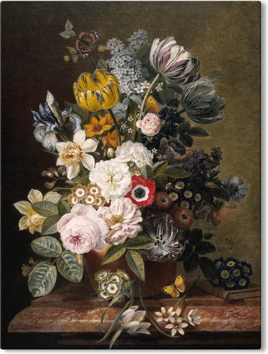 Canvas schilderij Stilleven met bloemen - Eelke Jelles Eelkema
