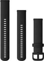 Bracelet en silicone à dégagement rapide - 20 mm - Zwart avec boucle noire