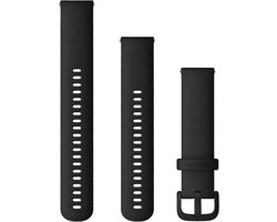 Garmin Quick Release Siliconen Horlogebandje - 20mm Polsbandje - Wearablebandje - Zwart met Zwarte Gesp