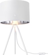 Tafellamp Metz tripod lamp 51xØ30 cm wit en zilverkleurig E14