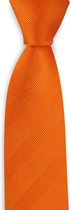 We Love Ties - Stropdas smal oranje - geweven zuiver zijde