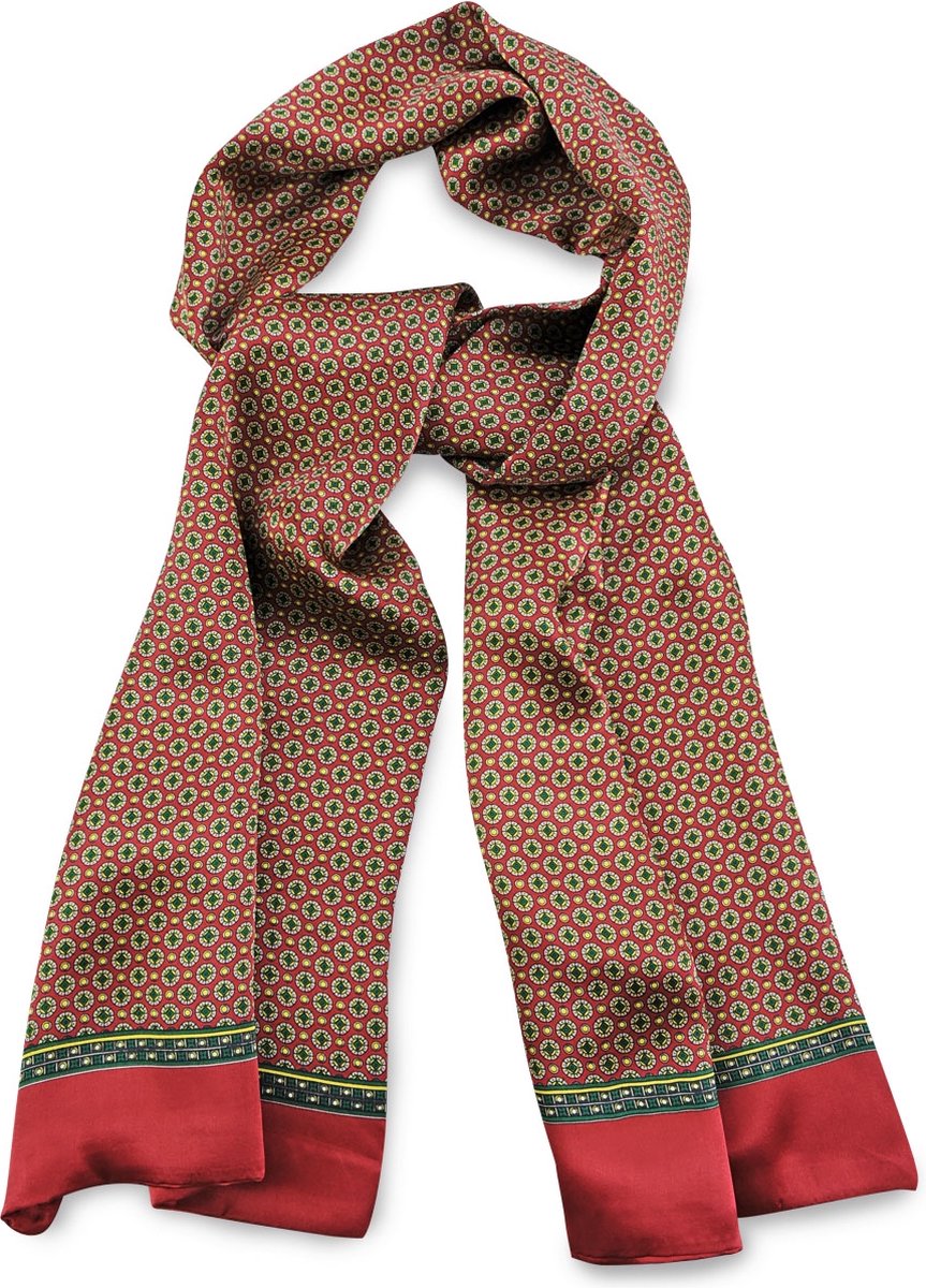We Love Ties - Sjaals - Herensjaal Ornamental Silk rood - rood / groen / geel