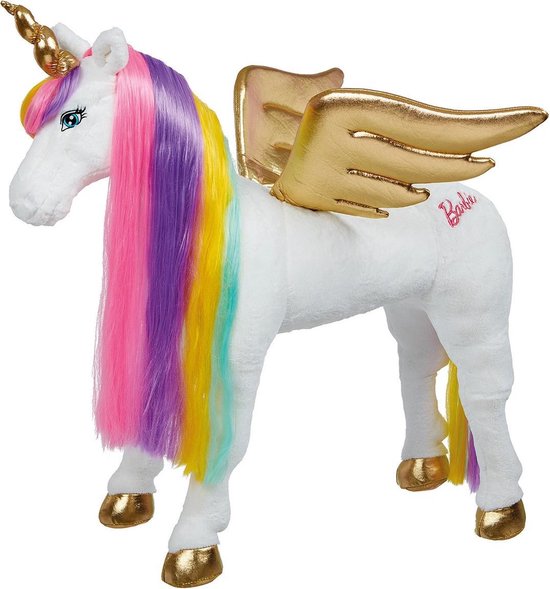Groot speelgoed Barbie licorne ailes blanches et son 70cm - Barbie