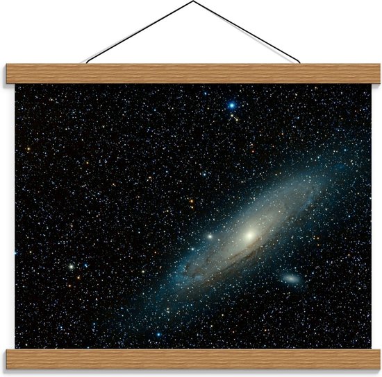 Schoolplaat – Sterrenhemel met Galaxy - 40x30cm Foto op Textielposter (Wanddecoratie op Schoolplaat)