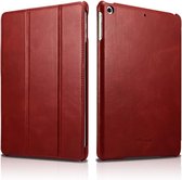 Icarer - 3-Vouw echt lederen sleepcover hoes - iPad 9.7 (2017/2018) / Pro 9.7 / Air / Air 2 - Rood