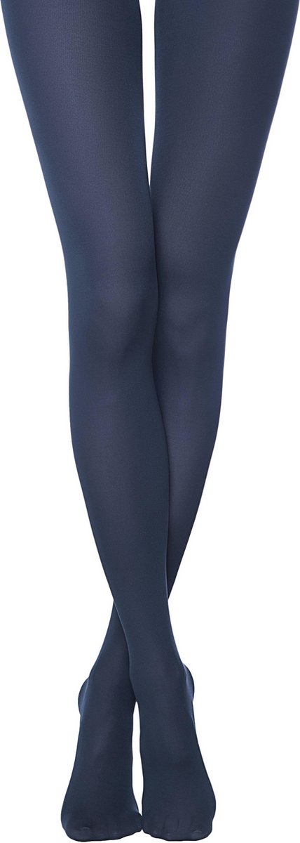 Dikke winterpanty 3D-effect (150-den), donkerblauw, maat Smal.