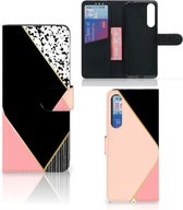 GSM Hoesje Sony Xperia 1 II Bookcase Black Pink Shapes