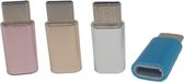 Set van 4 Verloop Adapter MICRO USB-adapter naar USB-C – Nieuw Model - Opzetstuk - Micro-USB to USB C Converter – Goud + Blauw + Zilver + Roze - oDaani