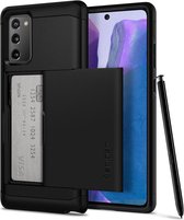 Spigen Slim Armor Card Holder Case Samsung Galaxy Note 20 Hoesje Zwart