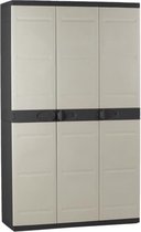 TITANIUM PLASTIKEN Kledingkast 3 deuren met planken + kledingkast l105 x p44 x h176 cm Beige en zwart assortiment TITANIUM Binnen / buiten
