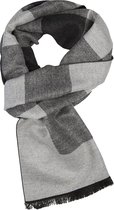 Michaelis heren sjaal - grijs geblokt - Maat: One size