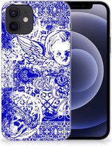 Back Case TPU Siliconen Hoesje iPhone 12 | 12 Pro (6.1") Smartphone hoesje Angel Skull Blue