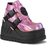Demonia Plateau Laarzen -37 Shoes- STOMP-15 US 7 Roze/Zwart