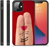 TPU Bumper Super als Valentijnscadeau iPhone 12 Mini GSM Hoesje met Zwarte rand Liefde