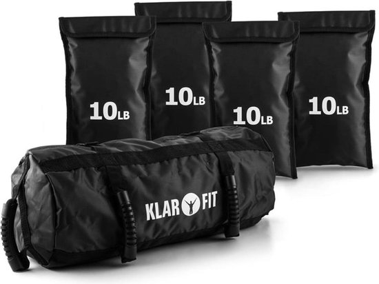 Klarfit Force Bag - Power Bag - Sandbag - inclusief 4 met zand te vullen zakken – ieder tot 4,5 kg