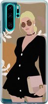Huawei P30 Pro hoesje - Abstract girl - Soft Case Telefoonhoesje - Print / Illustratie - Multi