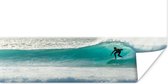 Affiche surfer sur une vague continue papier 160x80 cm - Tirage photo sur Poster (décoration murale salon / chambre)