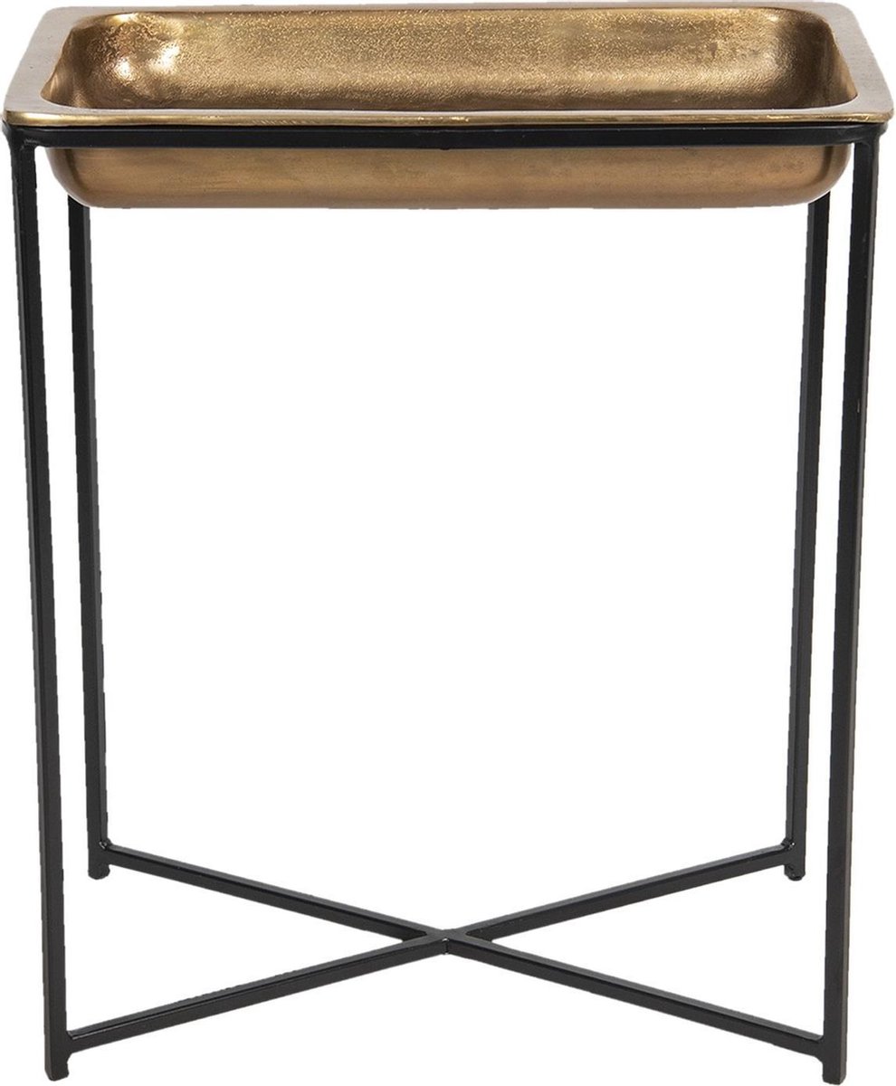 Clayre & Eef Bijzettafel 53x54x62 cm Koperkleurig Aluminium