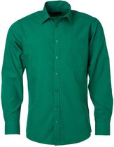 James and Nicholson Heren Longsleeve Poplin Shirt (Iers Groen)