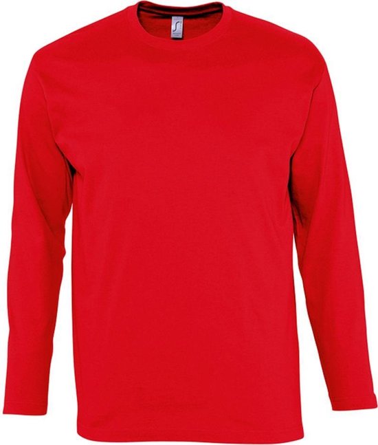 SOLS Heren Monarch T-Shirt met lange mouwen (Rood)