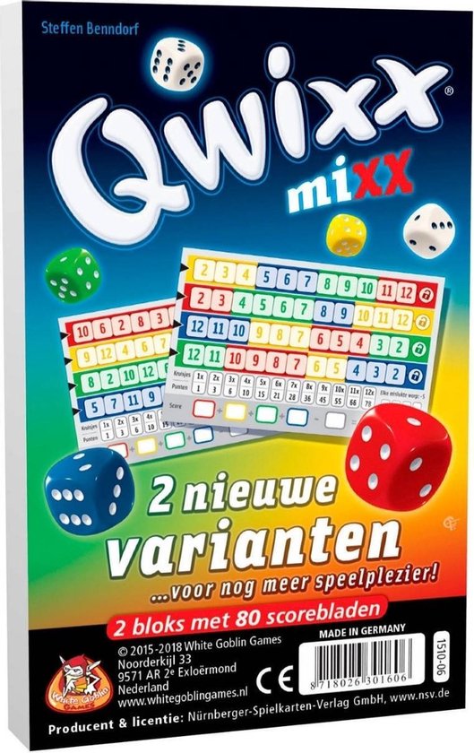 Thumbnail van een extra afbeelding van het spel Spellenbundel - 3 stuks - Dobbelspel - Qwixx scoreblocks & Qwixx Mixx & Qwixx Connected