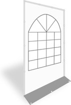 Partytent zijwand PVC met ramen | 1,5 meter | 200cm hoog - Grijs / wit
