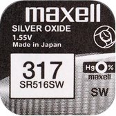 1 Stuk - Maxell 317 / SR 516 SW Silver Oxide horlogebatterij
