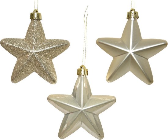 Decoris Ster Plastic Glans-Mat-Glitter Parel 2x7.5x7.5cm