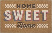 Deurmat Home Sweet Home kokos-optiek - bruin/crème 45x70 cm