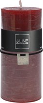 J-Line Cilinderkaars Stompkaars Kers L -72H Set van 12 Stuks