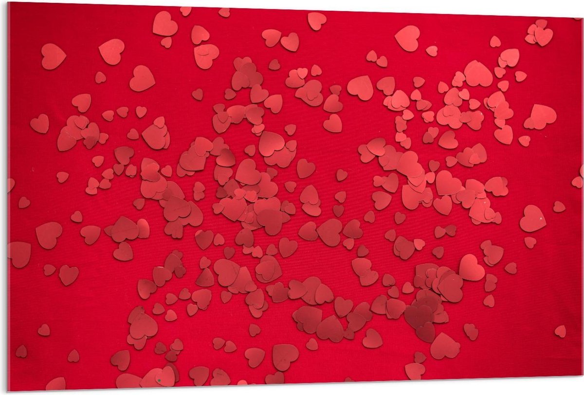 Plexiglas - Rode Hartjes - 120x80cm Foto op Plexiglas (Met Ophangsysteem)