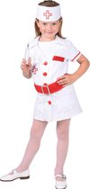 Magic Design Verpleegsterjurk Polyester Wit/rood Mt 140 3-delig