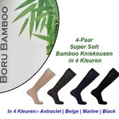 4-Paar Super Soft Bamboe Kniekousen in 4 Kleuren | Maat 39-42