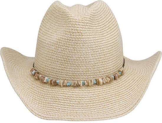 Chapeau d'été Cowboy Ibiza Style Ladies - Protection UV UPF50 + - Gillaroo by House of Ord - Taille: 58cm - Couleur: Ivoire / Wit