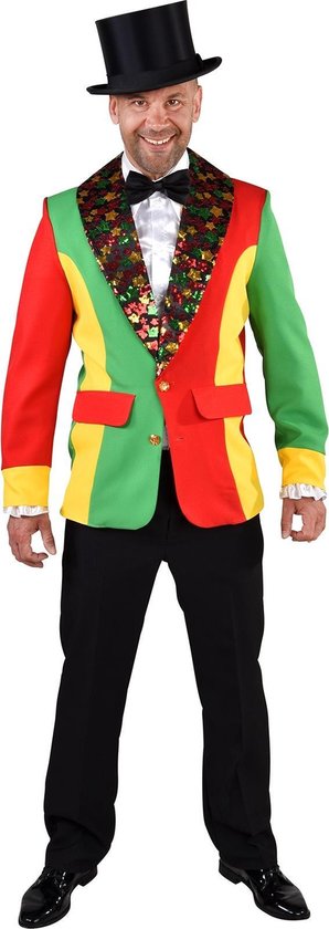 Magic Design Colbert Heren Polyester Rood/geel/groen Maat M