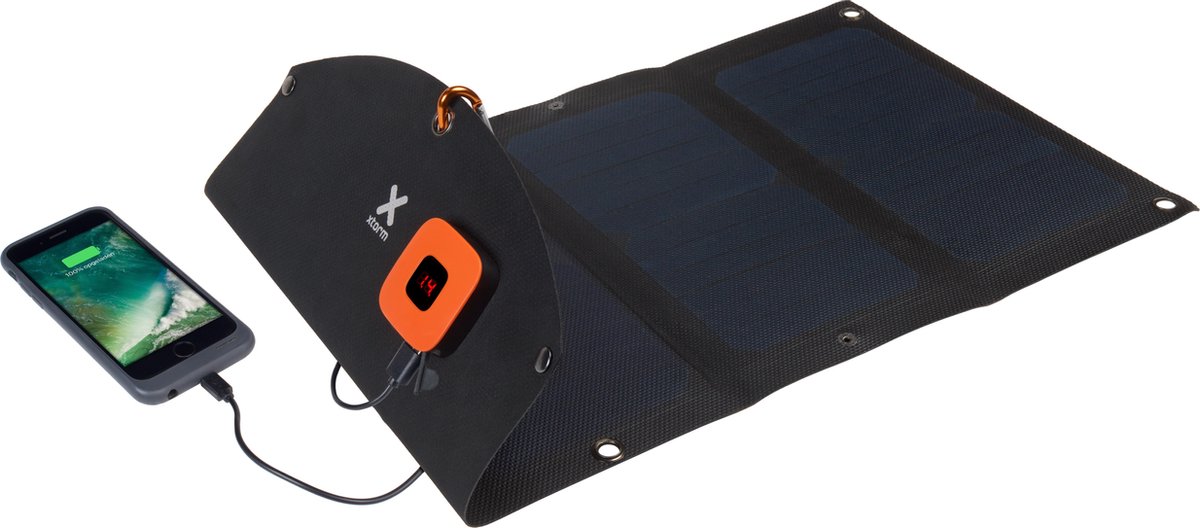 Xtorm / Opbouwbaar Zonnepaneel - 21W Solar Panel - Zonnepaneel Draagbaar - Geschikt voor Outdoor - Zwart