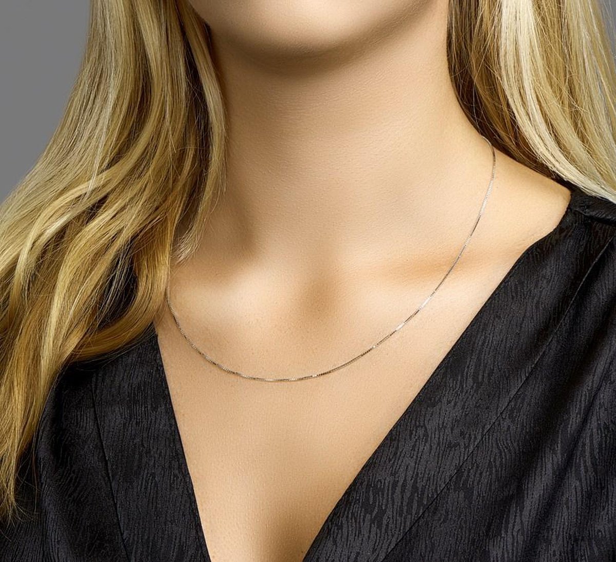 14K Witgoud Collier Venetiaans 0,8 mm 4100354