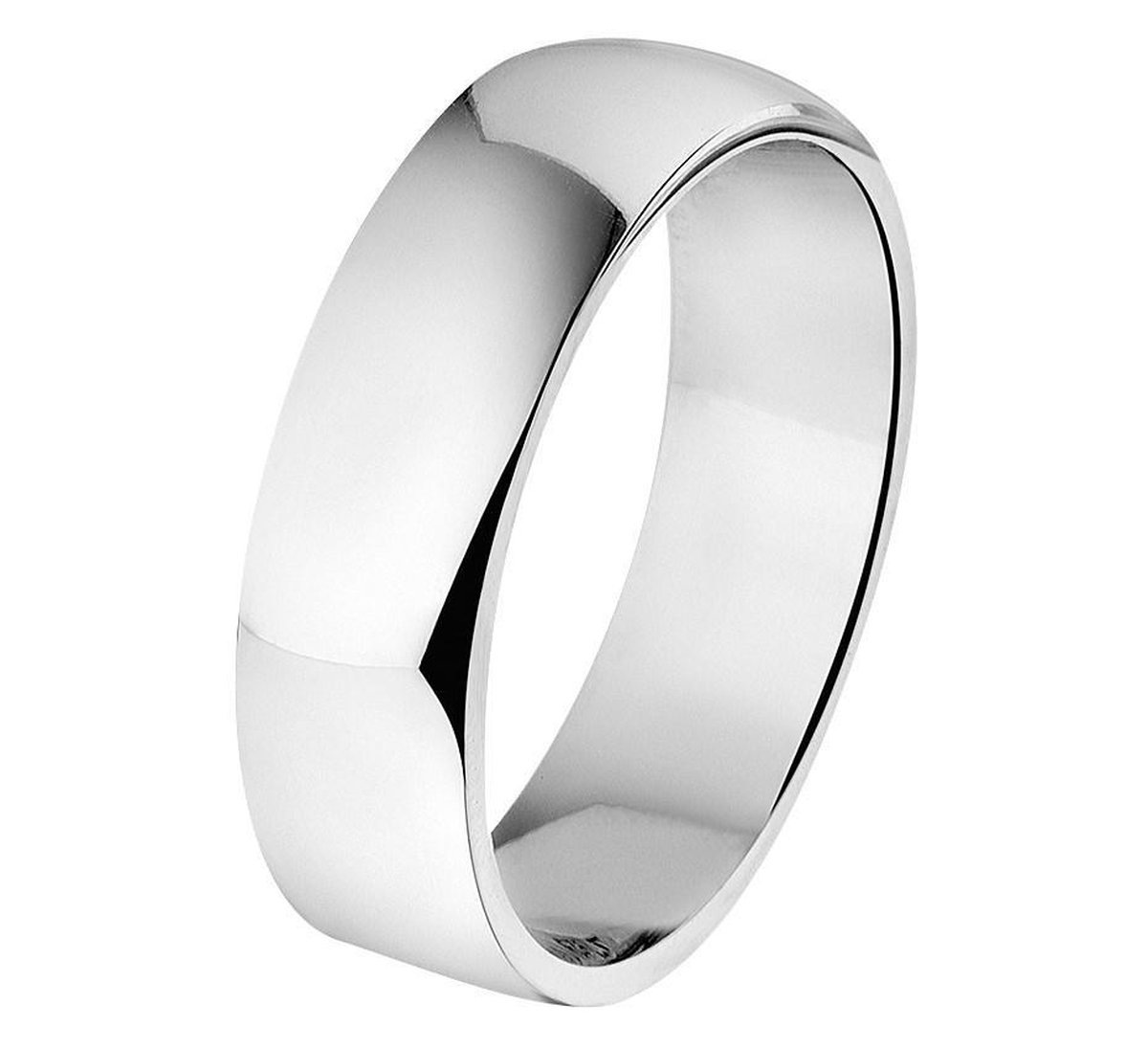 Zilver Gerhodineerde Ring A106 - 6 mm - zonder cz 1315043 20.50 mm