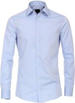 Venti - Heren Overhemd - Poplin - Strijkvrij - Regular fit - Lichtblauw