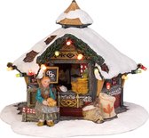 LuVille Kerstdorp Miniatuur Marktkraam Krakelingen - L13 x B13 x H12 cm