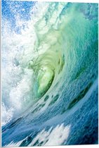 Acrylglas - Groen Blauwe Golf - 60x90cm Foto op Acrylglas (Met Ophangsysteem)