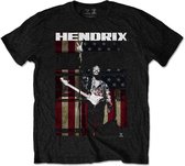Jimi Hendrix - Peace Flag Kinder T-shirt - Kids tm 4 jaar - Zwart