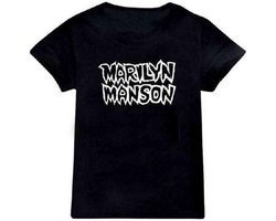 Marilyn Manson - Classic Logo Kinder T-shirt - Kids tm 12 jaar - Zwart