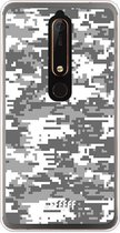 Nokia 6 (2018) Hoesje Transparant TPU Case - Snow Camouflage #ffffff