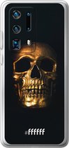 Huawei P40 Pro+ Hoesje Transparant TPU Case - Gold Skull #ffffff