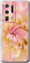 Huawei P40 Pro+ Hoesje Transparant TPU Case - Pink Petals #ffffff
